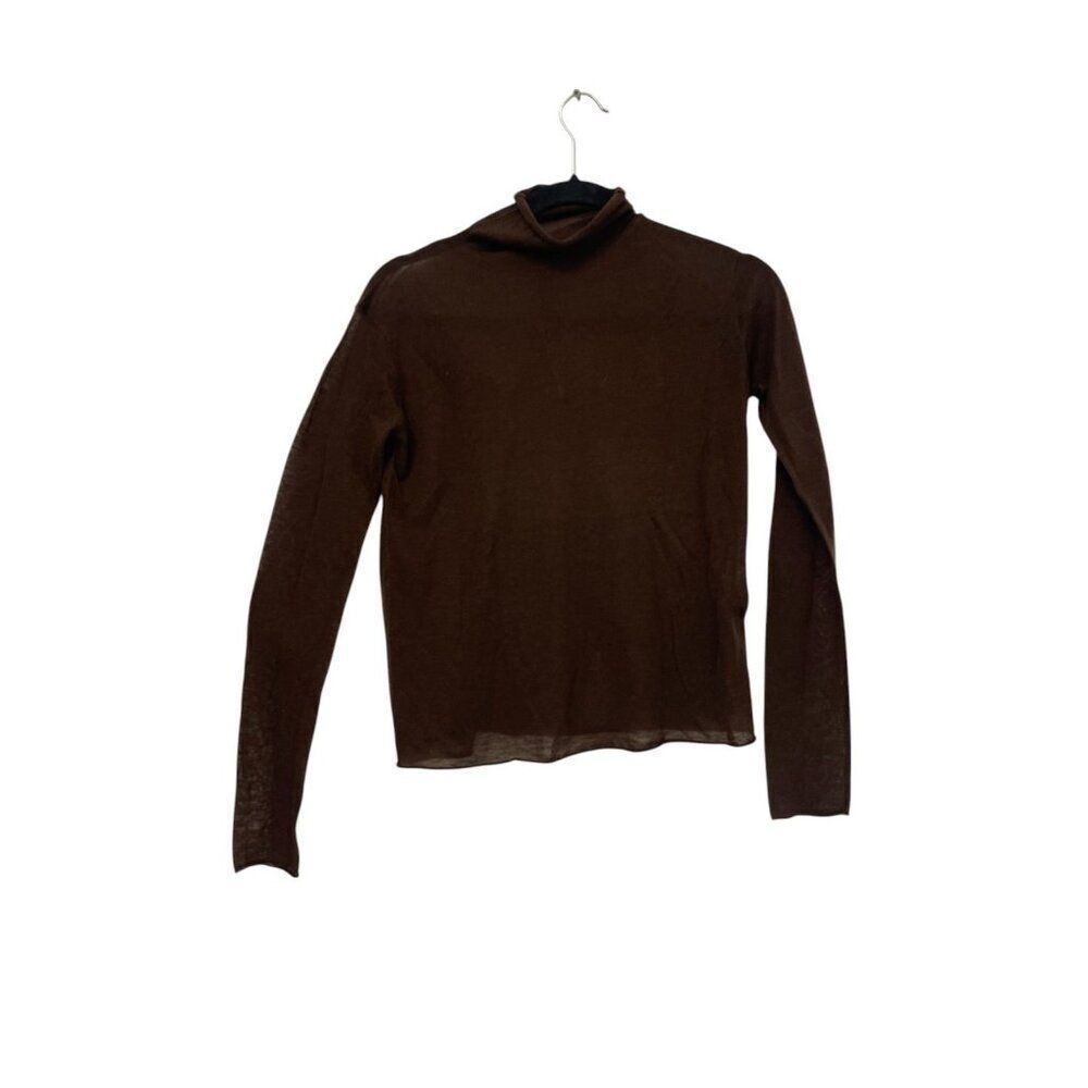 Massimo Dutti Womens Sweater XS Brown Turtleneck Wool Long Sleeve 5734/635 NWT - Picture 3 of 7
